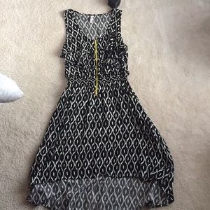 Black and White patterned high-low dress